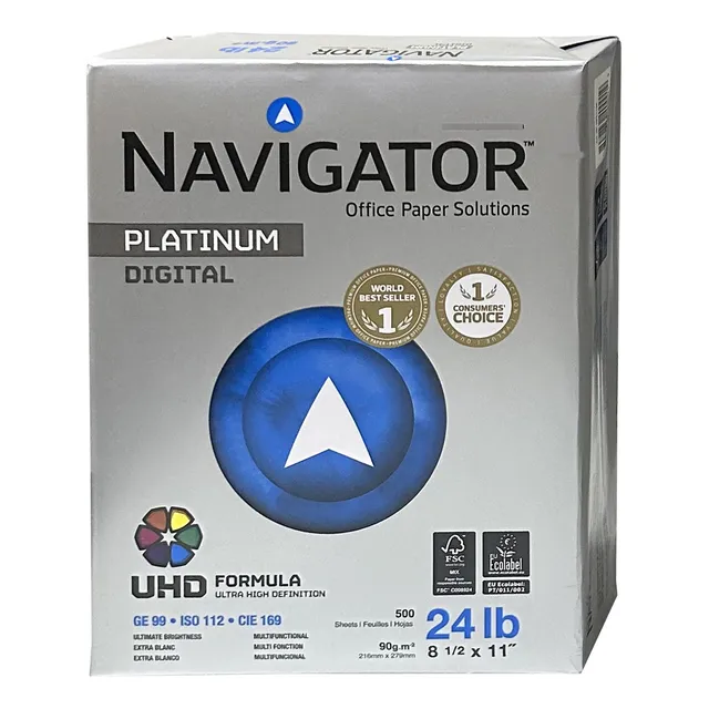 Hojas De Maquina Navigator 90gr Carta Papel Bond 500 Hojas