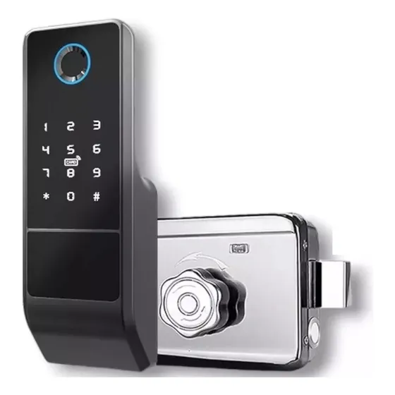 Fechadura App Biometria Wifi Portão Externa Maçaneta Digital