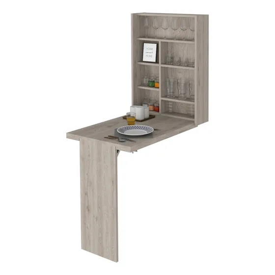 Mesa Empotrable Vatta 80x60 Rta Tapa Ceniza Patas Ceniza