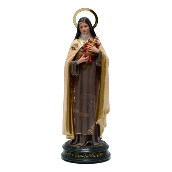 Imagem Santa Teresinha Menino Jesus 35cm Calcário Resinado Cor Marrom-Bege
