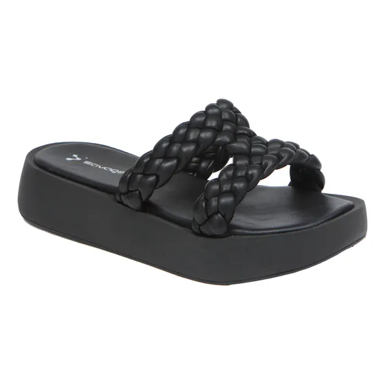 Sandalia Libia Savage Chatita Negro Moda De Mujer Verano