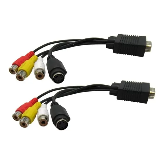 Jamal Nuevo Adaptador Cable Vga Svga Video 3 Rca Av Tv