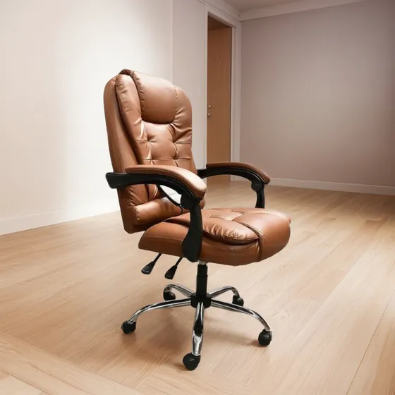 Silla De Escritorio Ejecutiva Ergonomica Oferta Premium Color Marrón Material del tapizado Cuero sintético