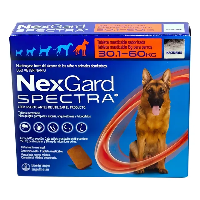 Boeringer Ingelhein NexGard Spectra Antipulgas Perro - Rojo - 1 - 30.1 kg - 60 kg - 1 - Unidad - 1