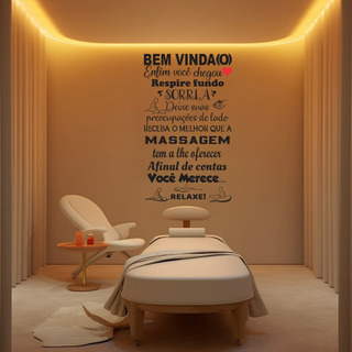Adesivo De Parede Decorativo Frase Bem Vindo Massagem Adesivo De Parede Decorativo Frase Bem Vindo Massagem