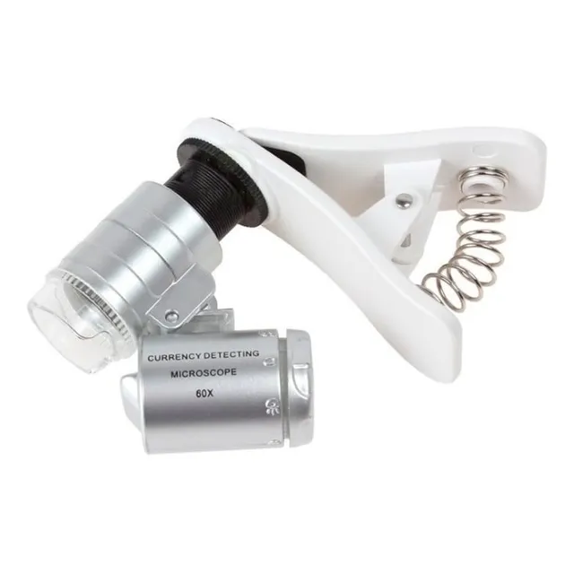 Lupa Microscopio 60x Para Celular O Tablet Clip + Luz Led