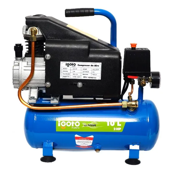 Compresora De Aire 10 Litros Igoto Comp - 10 Color Azul