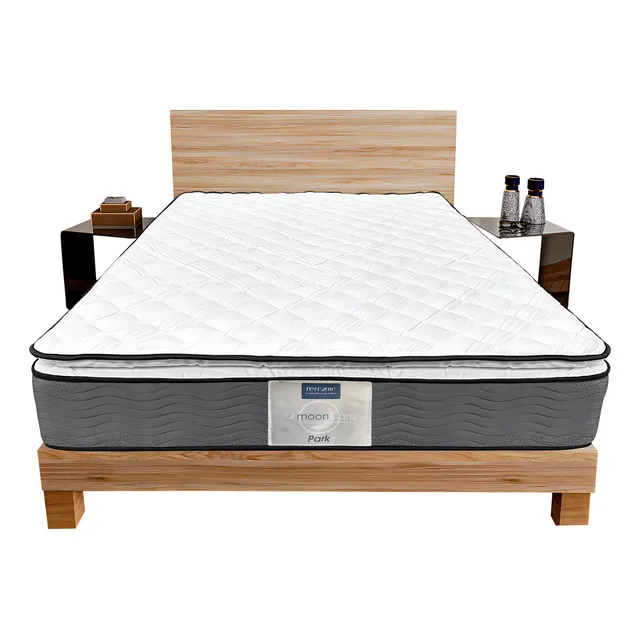 Colchón KING SIZE Restonic Park Ortopédico Con Resortes Bonnell Cómodo Antiácaros Semi Firme Con Colchoneta Superior