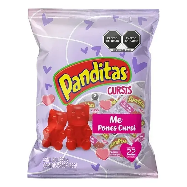 Panditas Cursis Gomita Ricolino Bolsa 22pz San Valentín 330g