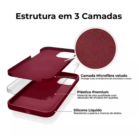 Capinha Case Silicone Rígido Compatível Com iPhone 11 Cor Branco Antigo