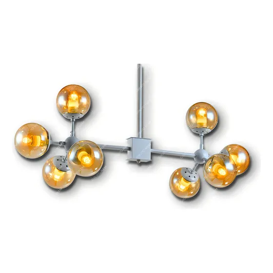 Colgante Led Cristal Ambar Bolas Esferas Diseño Moderno E27
