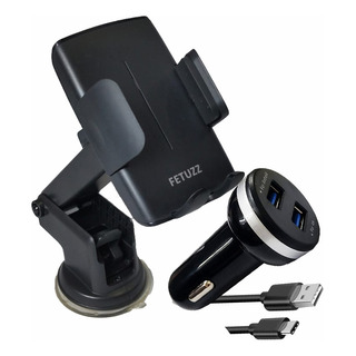 Soporte Porta Celular Auto Gps + Cargador Carga Rapida Cable Soporte Porta Celular Auto Gps + Cargador Carga Rapida Cable