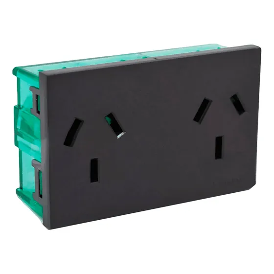 Módulo Toma Tierra Doble 10a 220v 3p Easyfit 7997 Cambre Color Negro
