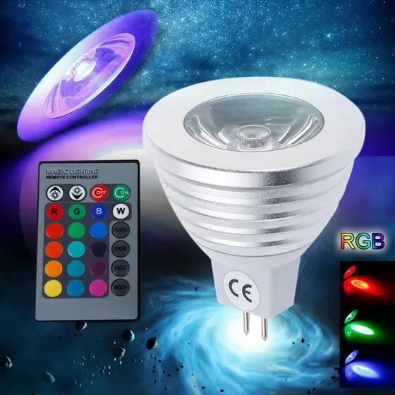 Bombillo Led 3w Mr16 110v 220v Rgb Colores Control