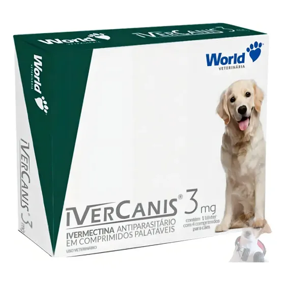 Ivercanis 3mg Remédio Antipulgas Carrapatos Sarna Cachorros 7,5-22,5kg
