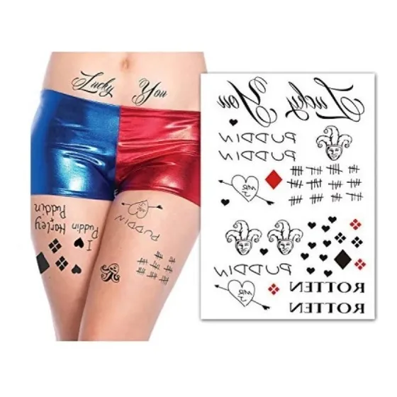 Tatuagem Removível Cosplay Arlequina  Esquadrão Suicida 