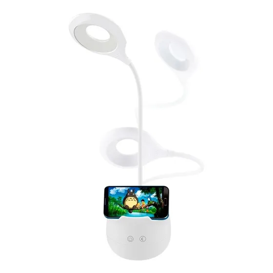 Lámpara Led Touch Velador Inalambrica Plegable Escritorio Color de la estructura Blanco Color de la pantalla Blanco