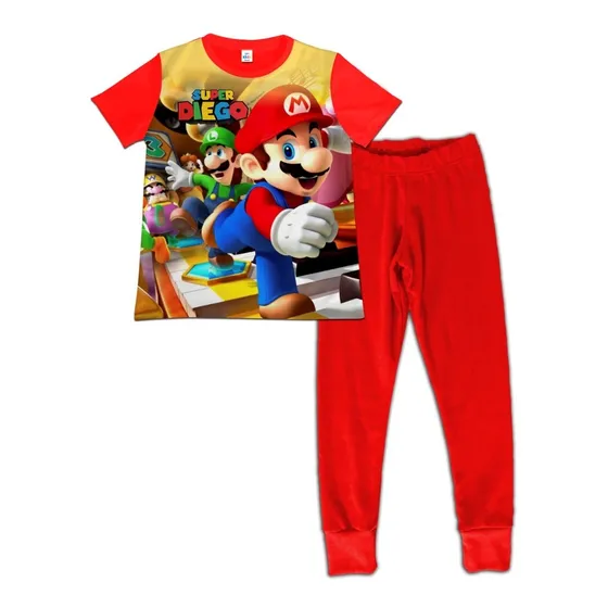 Pijama Niño Manga Corta Super Mario Bros Luigui