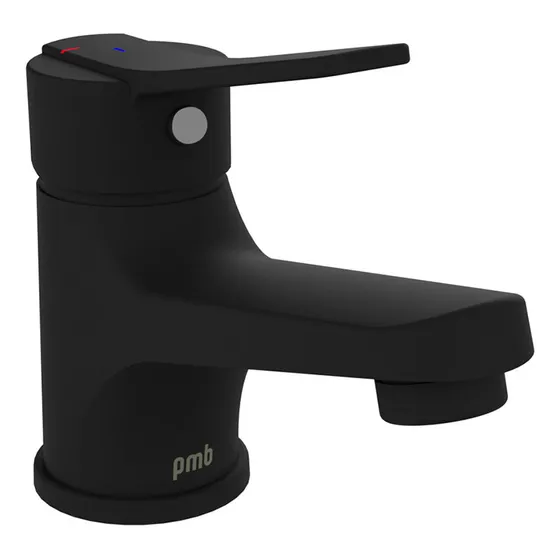 Monomando Lavatorio Llave Grifo Modelo Dallas Pmb Acabado Mate Color Negro