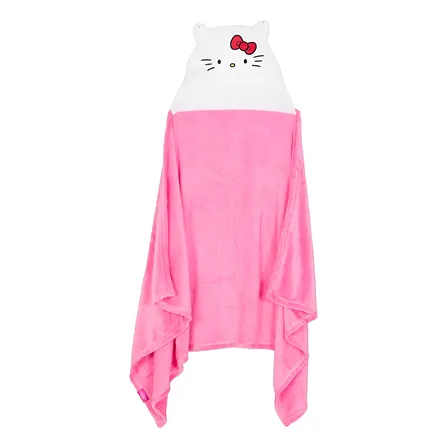 Manta Con Capucha 3d Polar Disney Frazada Niña/ Invierno Hello Kitty Rosa Chicle