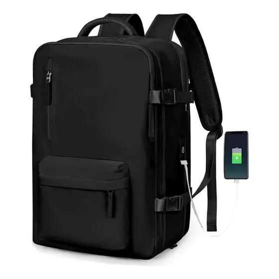 Mochila De Viaje Usb Impermeable Maleta Expandible 40l Bp31