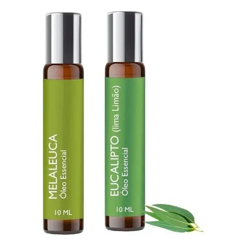 Kit 2 Óleos Essenciais Melaleuca E Eucalipto Roll On 10ml