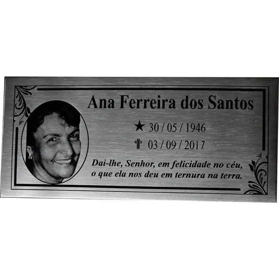 Placa Tumulo, Jazigo, Cemitério, Sepultura, Lápide, Aço Inox