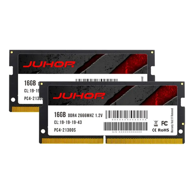 Memoria Ram Ddr4 De 32 G (2 X 16 Gb), 2666 Mhz, Juhor Sodimm