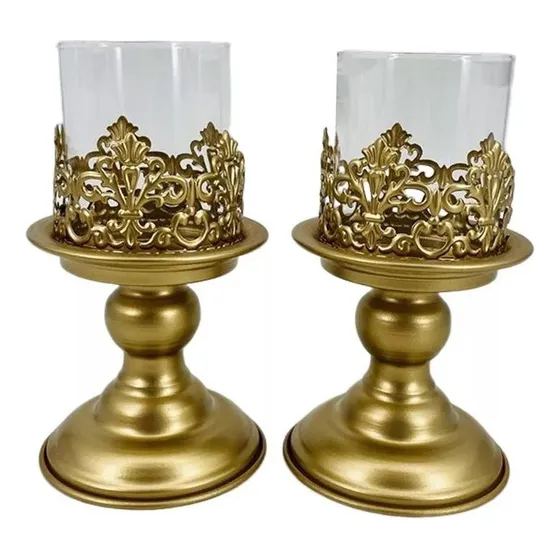 2x Candelabro Cónico Candelabro Decorativo De Hierro