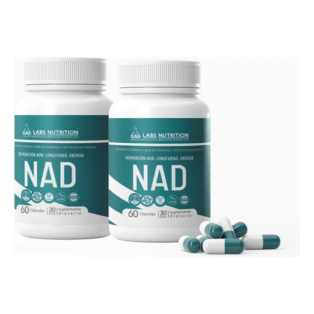 Pack X2 Nad 500mg Nicotinamida Adenina Dinucleótido 120 Caps