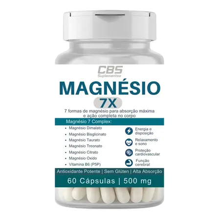 1x Magnésio 7x Suplemento Sono Profundo 60 Caps Sem Sabor | Envio Em 24h