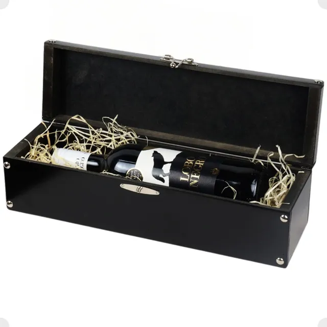 Caixa Para Vinho Chandon Presente Com Fecho Luxo Mdf