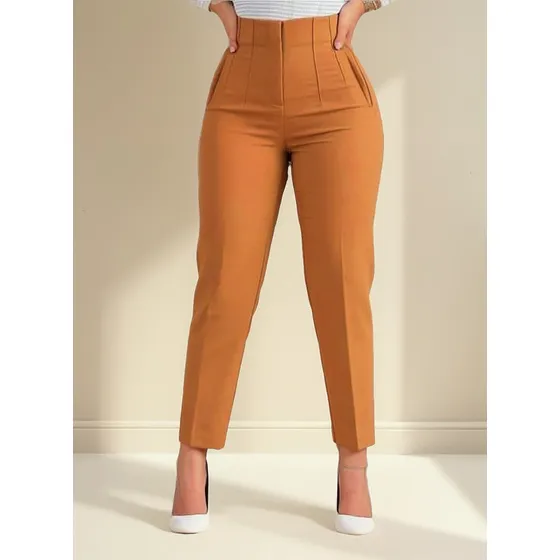 Pantalón De Vestir Con  Pinza En Loma Para Mujer