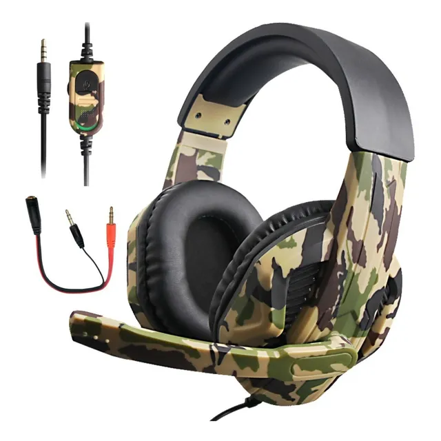 Auricular Gamer Con Microfono Pc Gaming Ps4 Xbox Cuo Color Camuflado verde