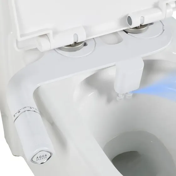 Bidet Para Wc Ducha Arabe Baño Inodoro Lavado Trasero Y Frontal Aquabreeze Modelo Niza Ultra Delgado Doble Boquilla | Cuotas sin interés