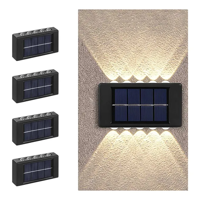 2 Pack Lampara Solar Pared Decorativo 10 Led Impermeable X2
