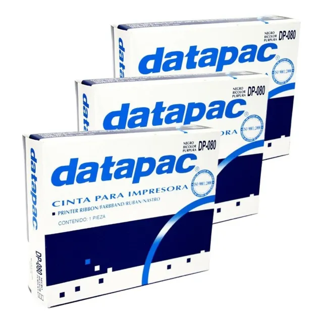 3 Cintas Datapac Negra Para Impresora Epson Dp-080 Tinta Negro