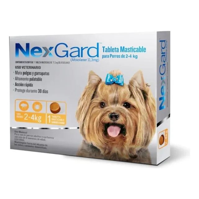 Pastilla Nexgard Anti Pulgas Y Garrapatas 2 A 4 Kg  3 Comp
