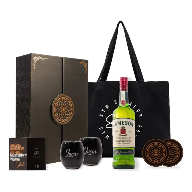 Experiencia Jameson Irlandés + 2 Vasos Negros Grabados