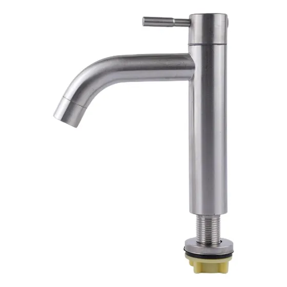 Llave Lavamano Satinado Agua Fria