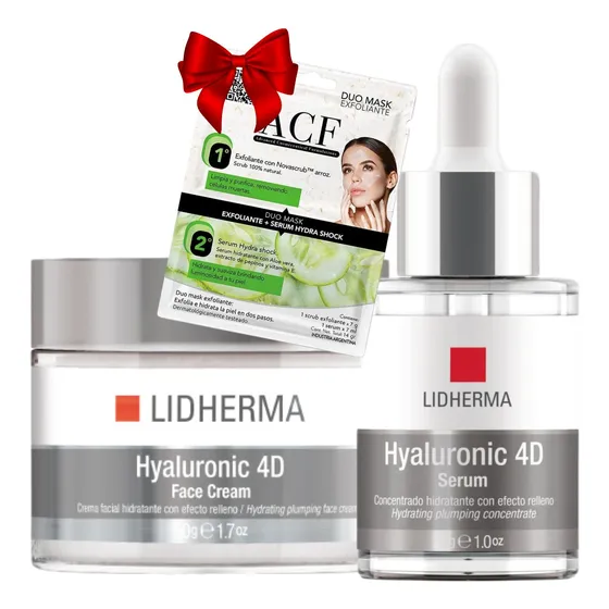 Kit Hyaluronic 4d Crema Serum Hialuronico Lidherma Arrugas