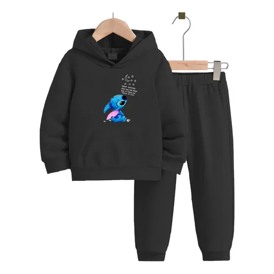 Kit Conjunto Infantil Blusa E Calça Flanelado Lilo Sticth