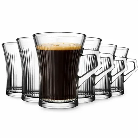 Jogo De Xícaras De Vidro Canelado Para Café E Chá Canelada