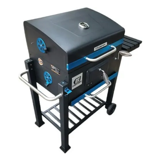 Parrillero Portatil A Carbon C/ruedas Medidor Temperatura