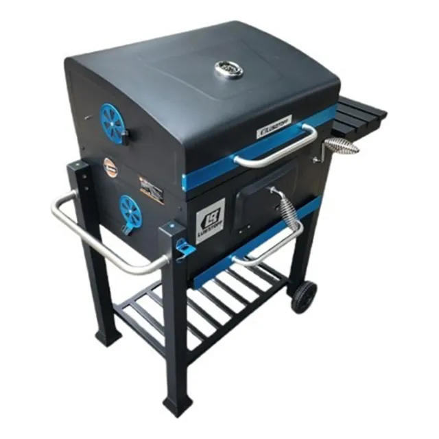 Parrillero Portatil A Carbon C/ruedas Medidor Temperatura