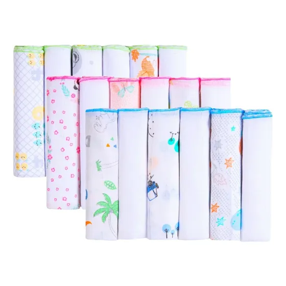 Kit 6 Babete Paninho Fralda De  Boca Bebe 100% Algodão 30x30