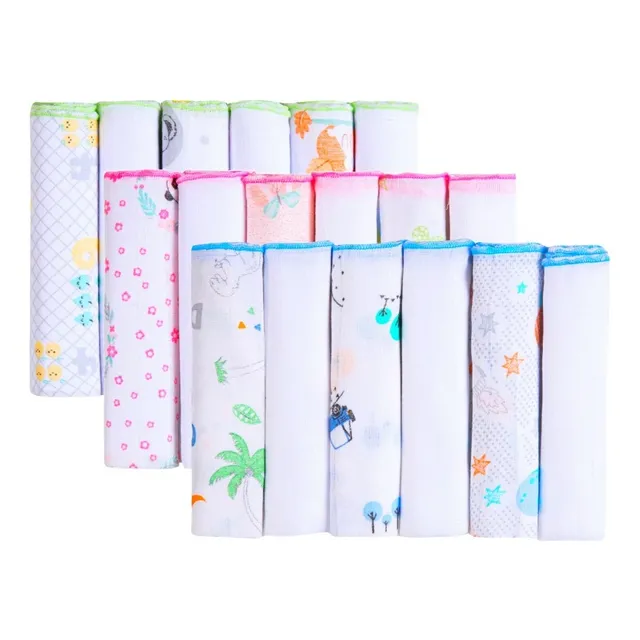 Kit 6 Babete Paninho Fralda De  Boca Bebe 100% Algodão 30x30