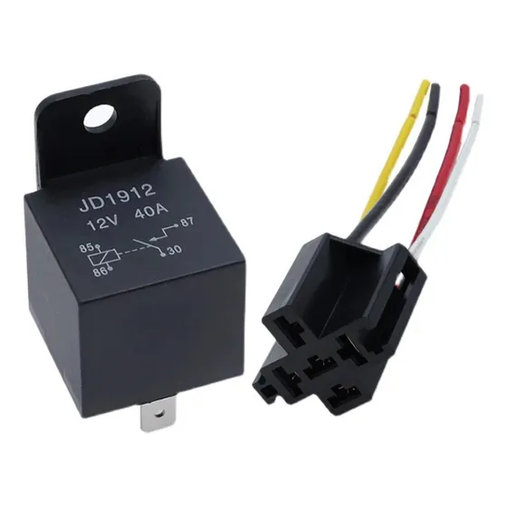 Rele Automovil Toma Impermeable Terminal Cobre Negro Rojo