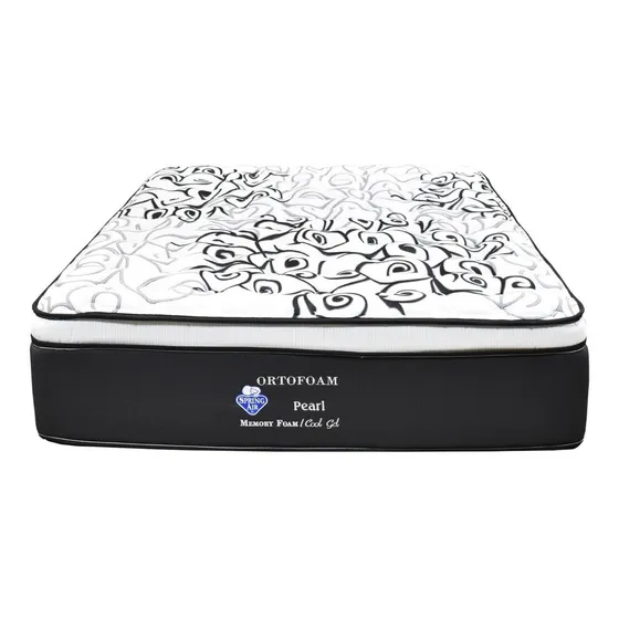 Colchón Spring Air Pearl Ortopédico Para Cama Queen Size Color Gris Oscuro