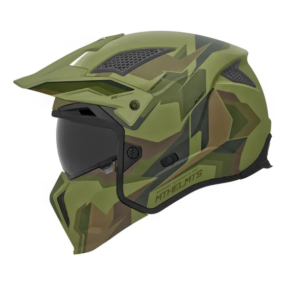 Casco Mt Abierto Modular Streetfighter Sv S Burst C6 Verde